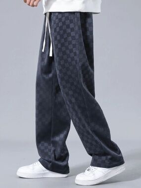NWT Hoooyi Checkerboard Straight leg pant Gray XL
